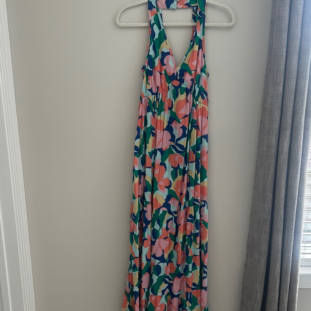 Jessica Simpson- Floral Halter Maxi Dress - Pink, Green & Navy- NWT- XS